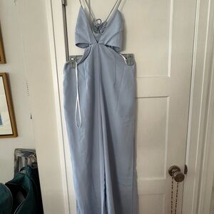 Light Blue Strappy Jumpsuit